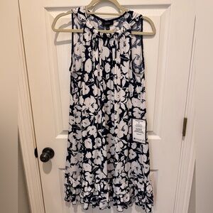 MSK Blue and White Patterned Dress
